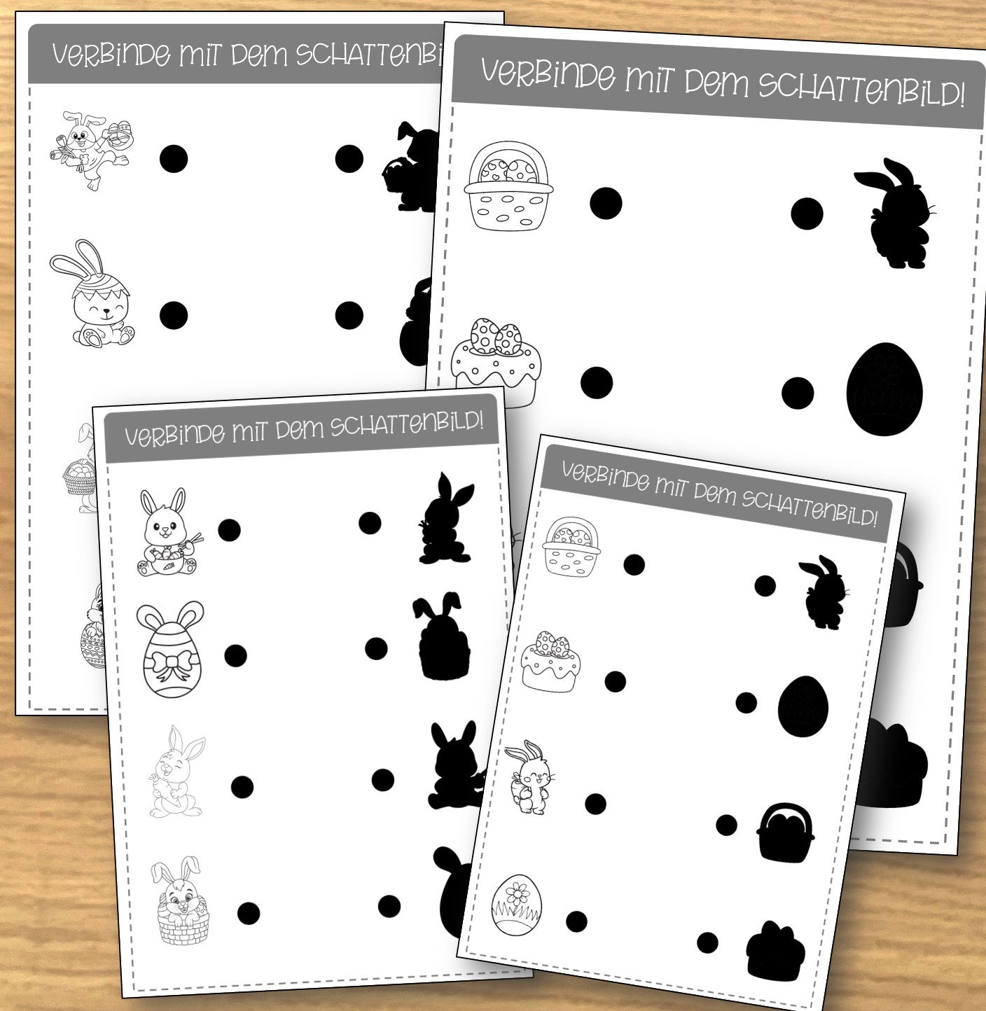Ostern – Schattenbilder (8 A4 Vorlagen)