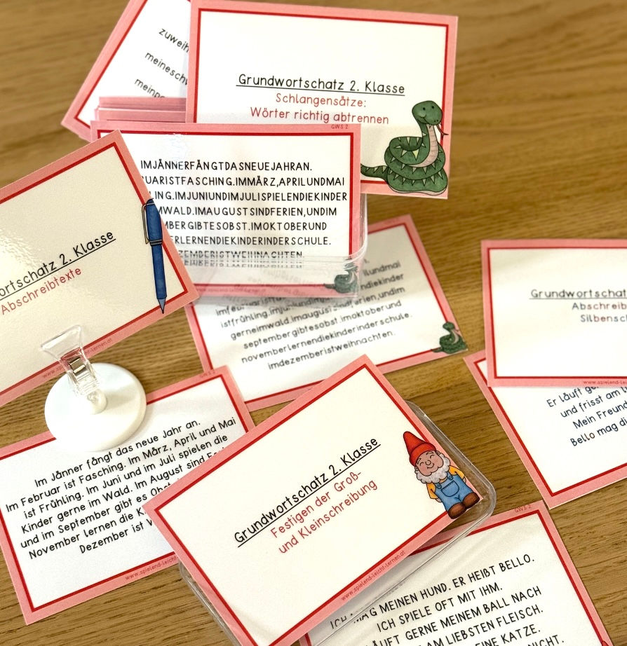 Differenzierte Kartei zum Grundwortschatz der 2. Klasse