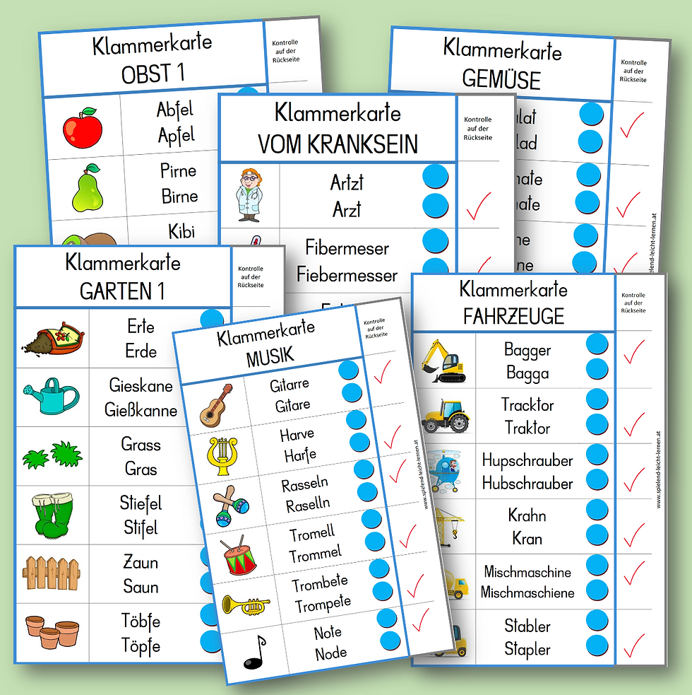 Rechtschreibtraining mittels Klammerkarten