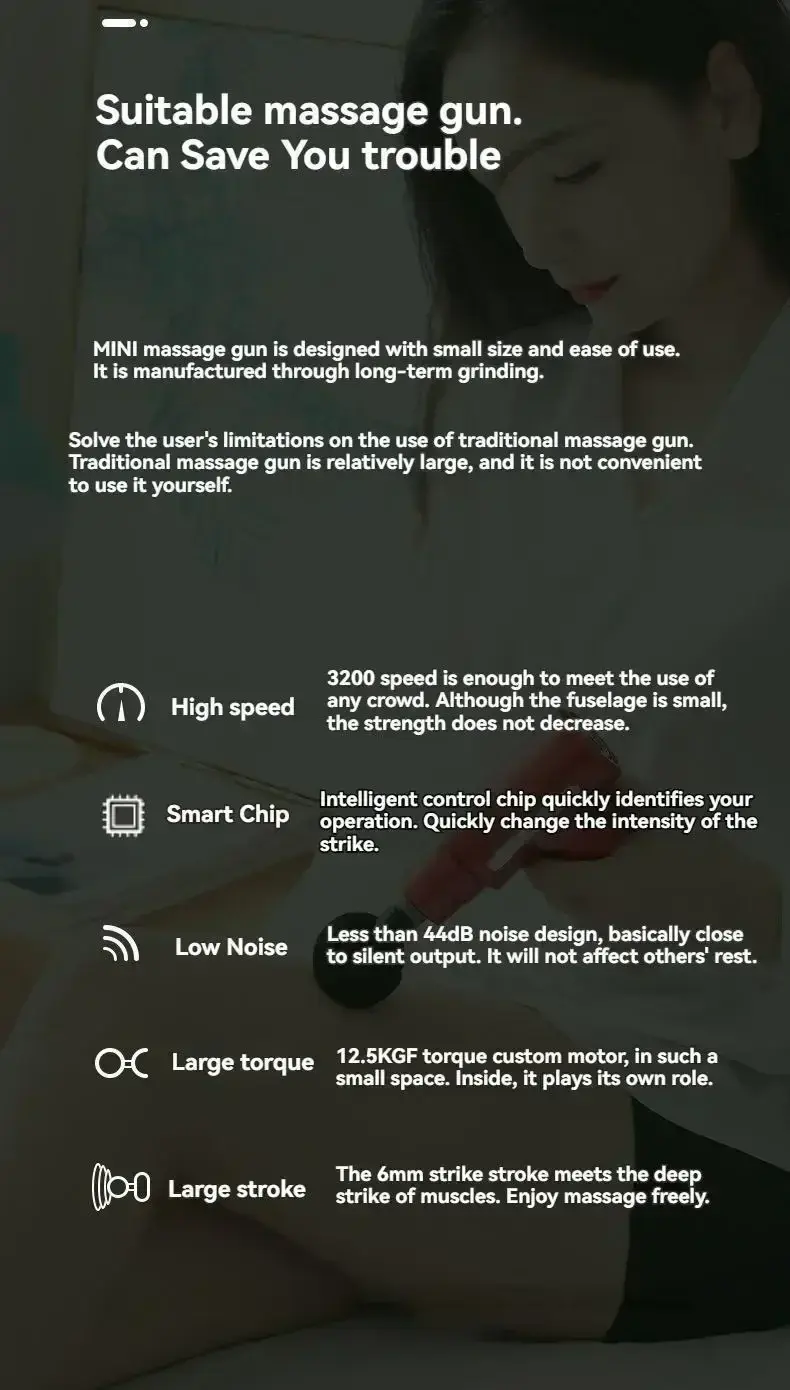 Thumbnail: Mini Massage Gun Fascia Machine Muscle Relaxation Vibrating Rod Massage Fitness