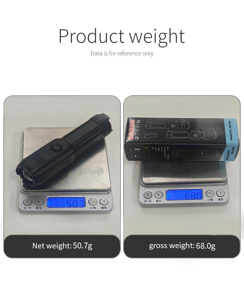 Thumbnail: 4 Lighting Mode Strong LED Flashlights Telescopic Zoom Tactical USB Portable