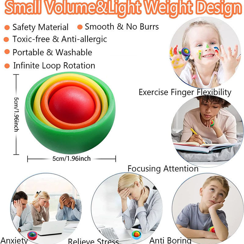 Thumbnail: 3D Rotation Ball Fidget Gyro Sensory Toys for Kids Teens Adults Children ADHD