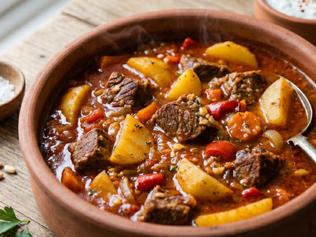 This main course will ignite your taste buds while warming your senses with a balanced blend of spices and heat, featuring tender potato chunks, succulent meat, and the fiery kick of fragrant chiles.