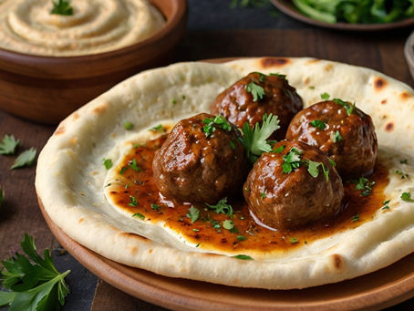 Turkish Meatballs with Pita Bread & Hummus