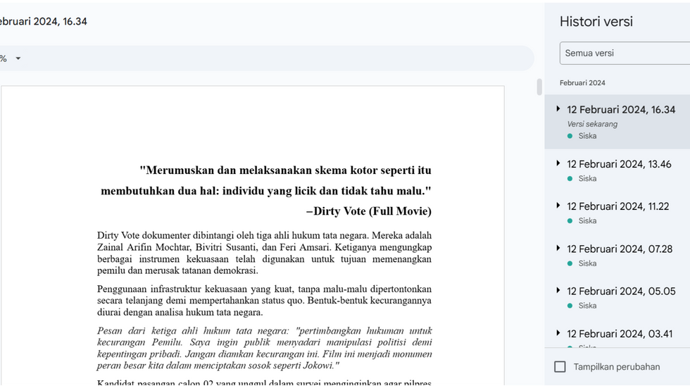 Transcription of Dirty Vote (2024)