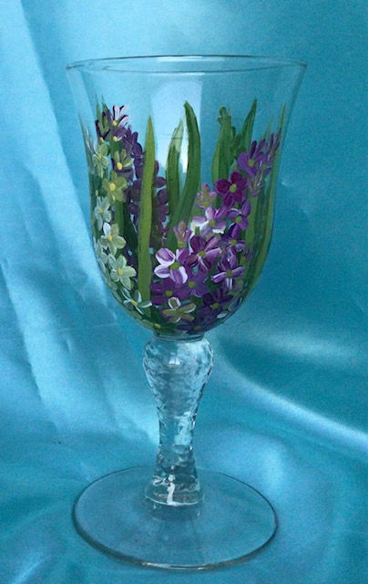 Thumbnail: HAND PAINTED "UNIQUE'' WINE GLASSES