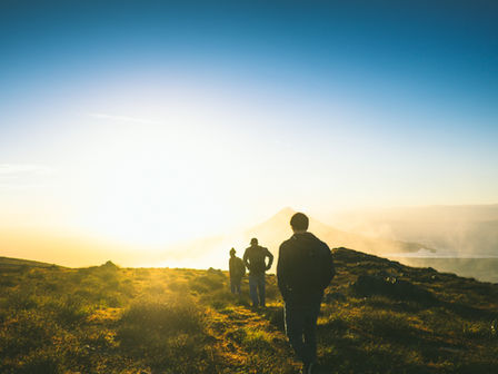 Hikers on a trail