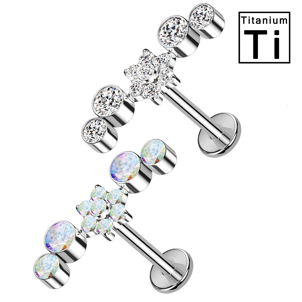 Thumbnail: Piercing Labret con Cristallo in Titanio