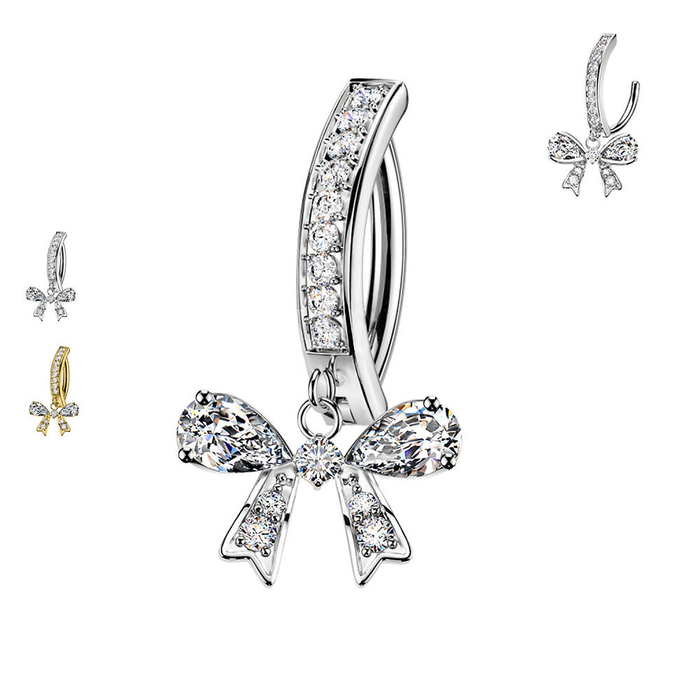 Miniaturbild: Piercing Ombelico Fiocco con Cristalli