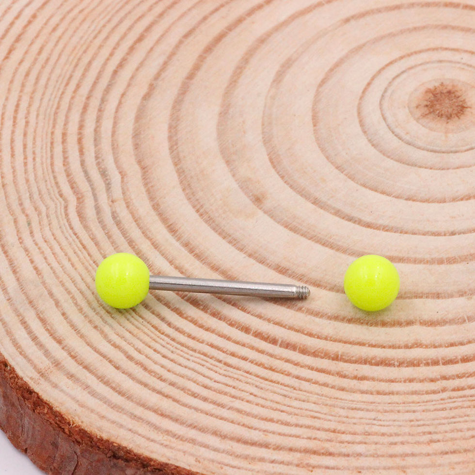 Miniaturbild: Barbell Basico con palline acriliche gialle