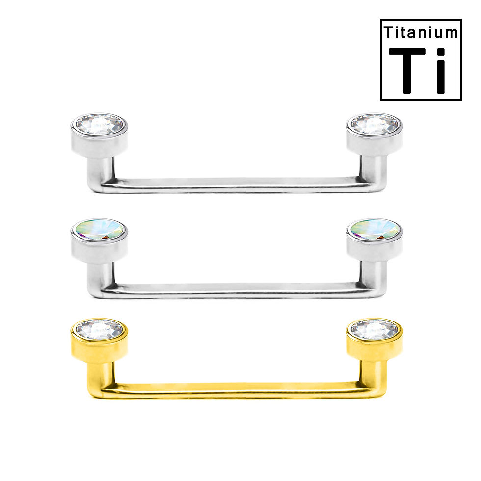 Miniature : Surface Barbell con cristalli in Titanio