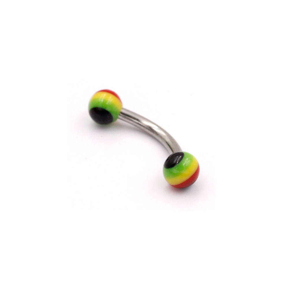 Miniatura: Piercing Sopracciglio a forma di Banana con Palline Multicolore