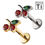 Miniatura: Piercing Labret in Titanio a Ciliegia con Cristalli Colorati