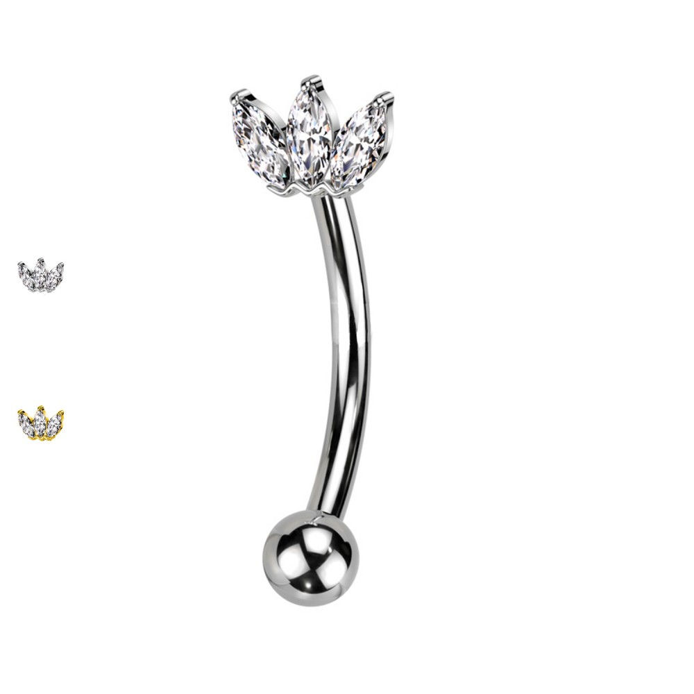 Piercing Sopracciglio Banana con Cristallo