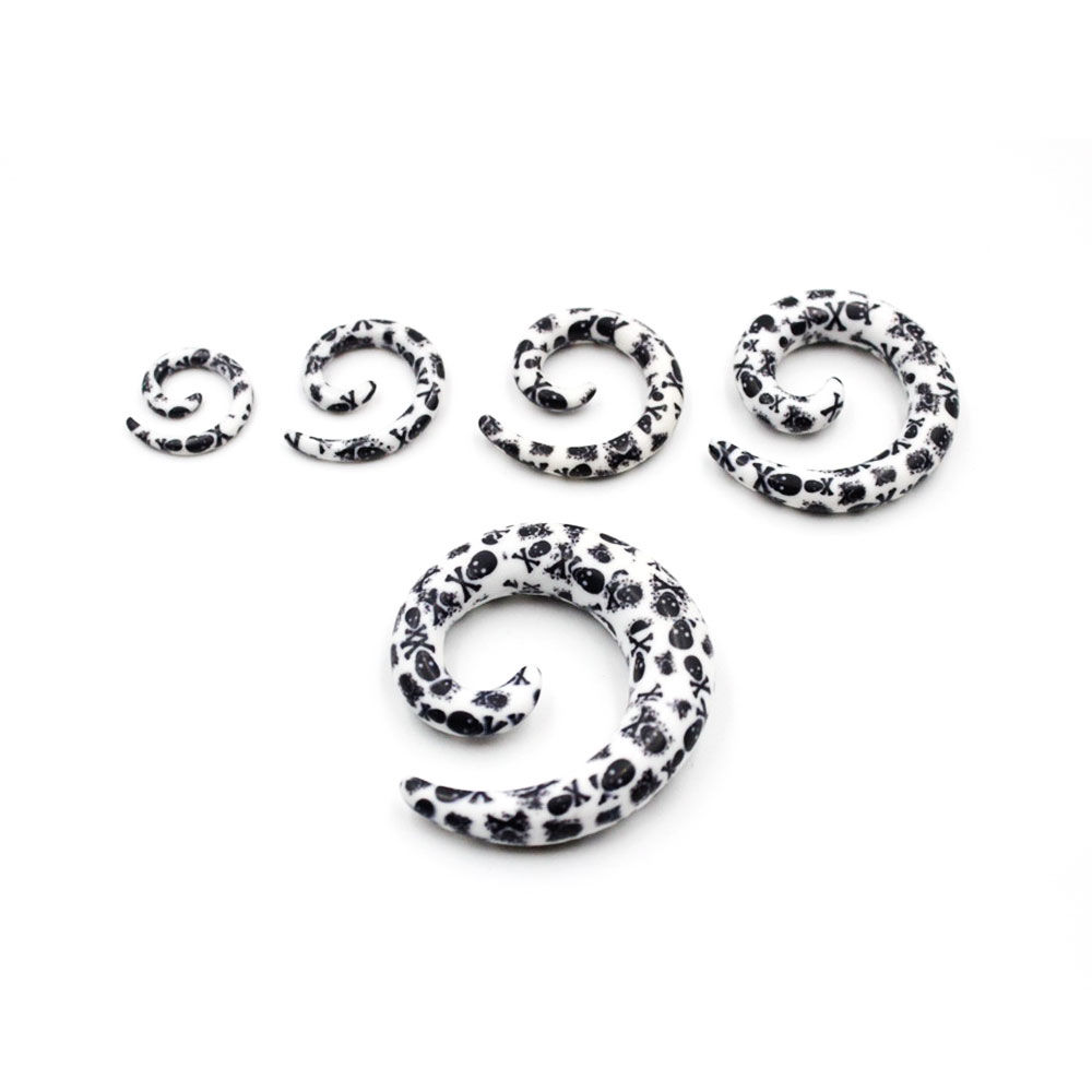 Spirale Bianco con Punti Neri