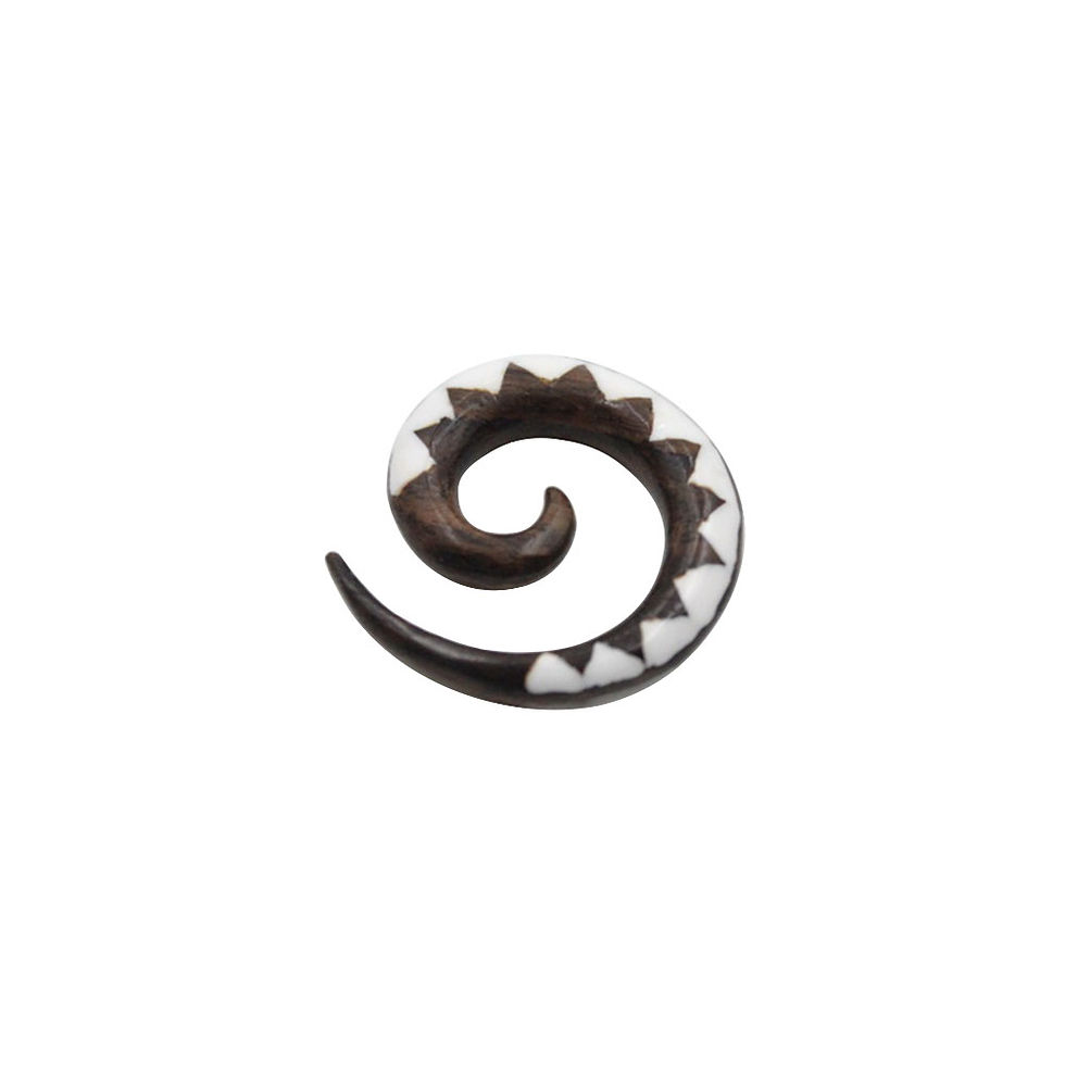 Thumbnail: Spirale Legno di Sandalo Incastonato in Corna zigzag