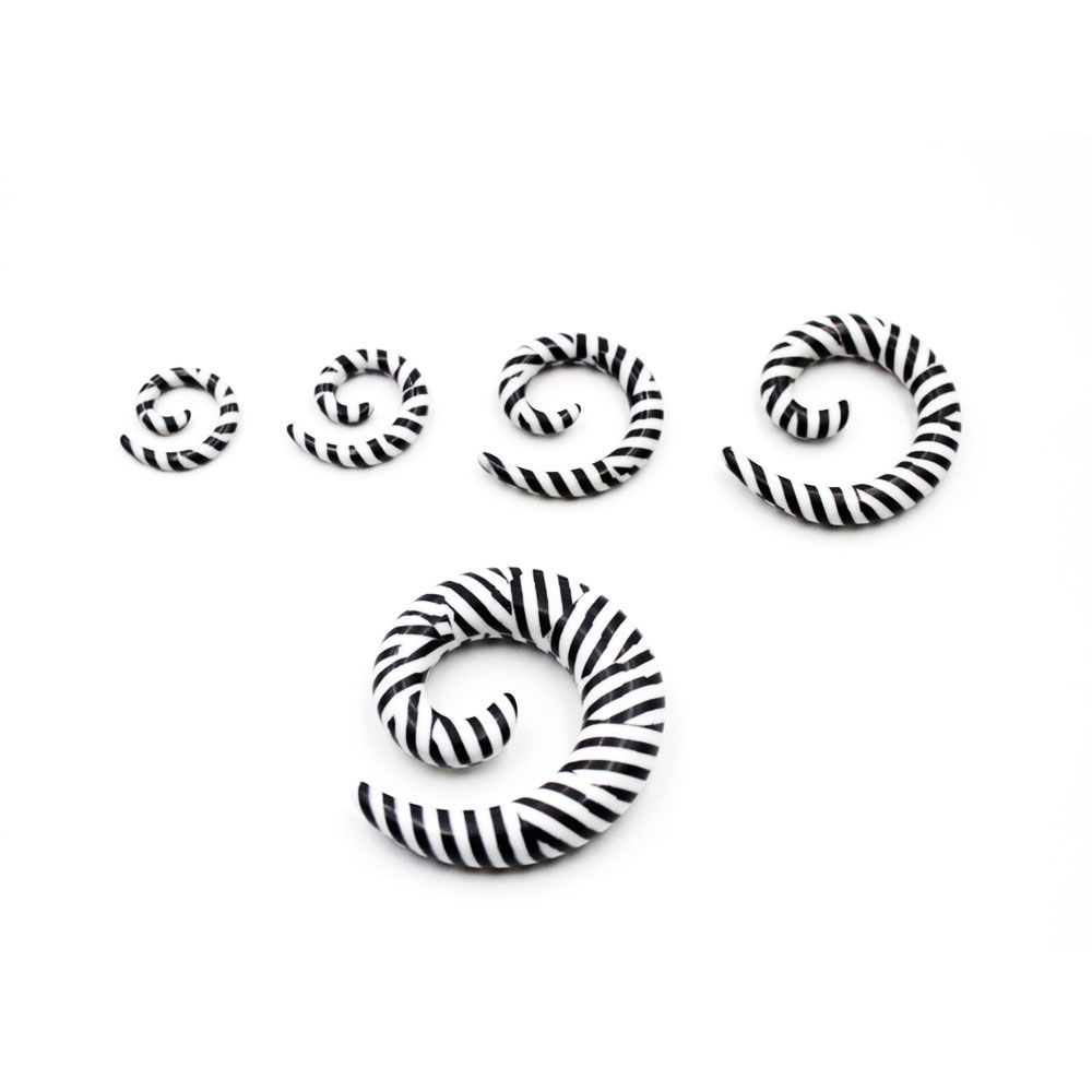 Spirale Bianco con Strisce Nere