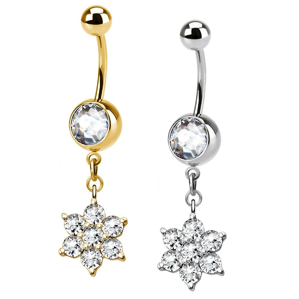 Thumbnail: Piercing Ombelico con Ciondolo di Fiore