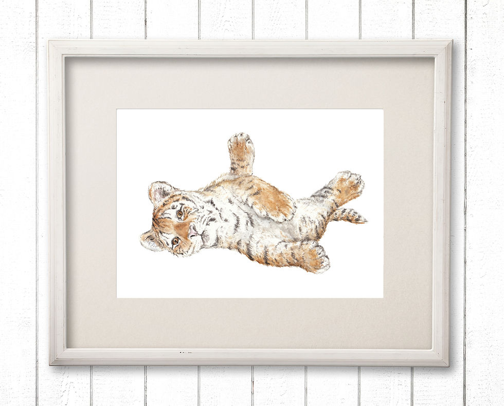 Thumbnail: Tiger Cub Limited Edition Print 8.5x11 Watercolor - choose from 3 images