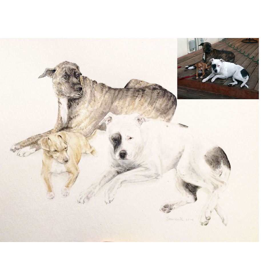 Thumbnail: CUSTOM Watercolor Pet Portrait Original Painting