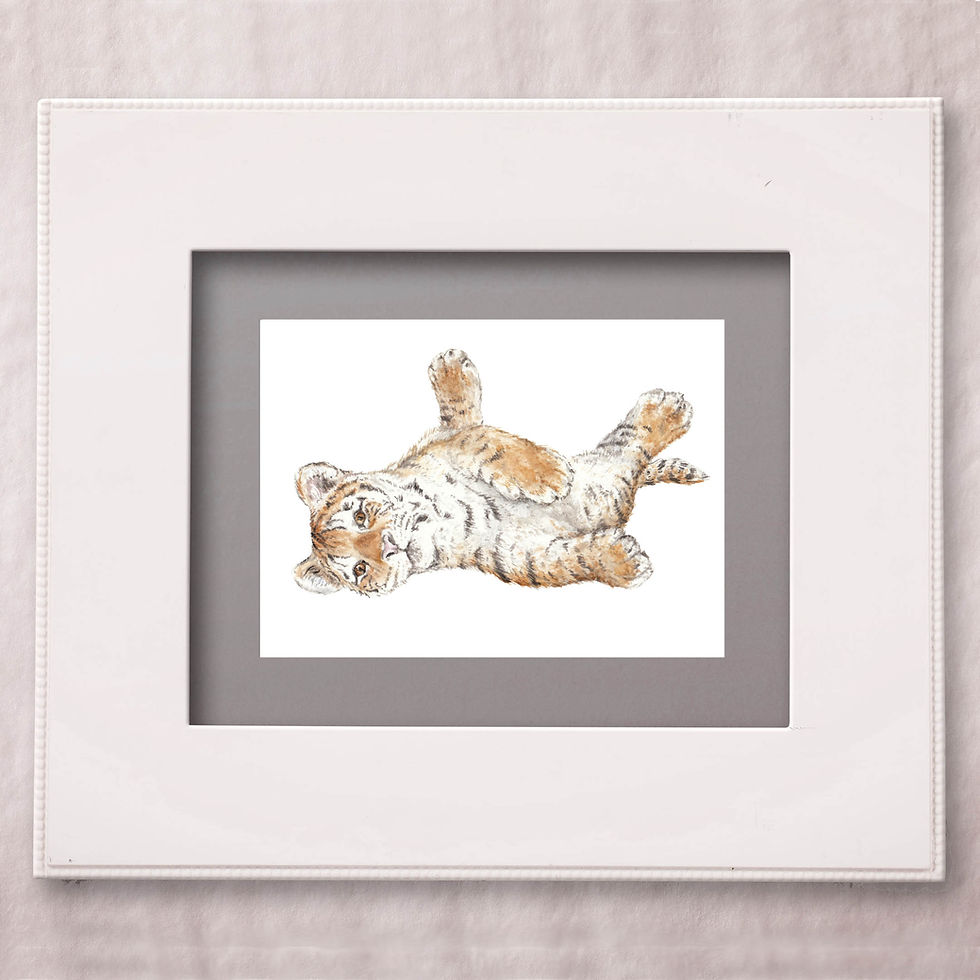 Thumbnail: Tiger Cub Limited Edition Print 8.5x11 Watercolor - choose from 3 images