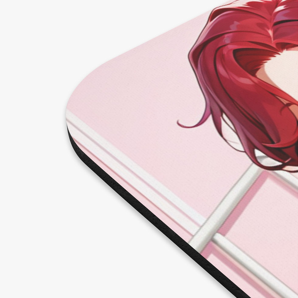 Thumbnail: Copy of Mouse Pad (Rectangle) - Sexy Green Haired Kawaii Girl with Pet Design