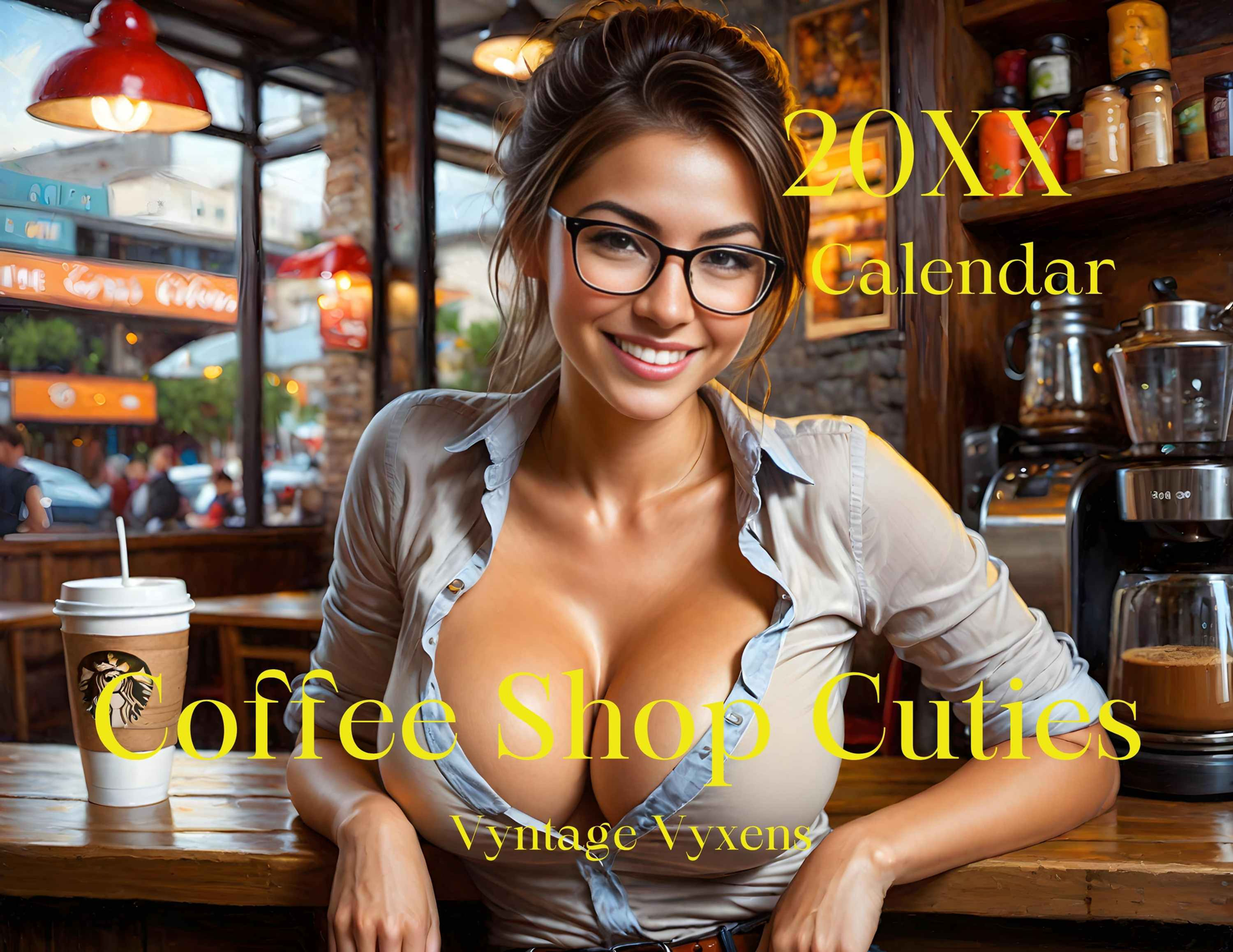 Coffee Shop Cuties Sexy Wall Calendar