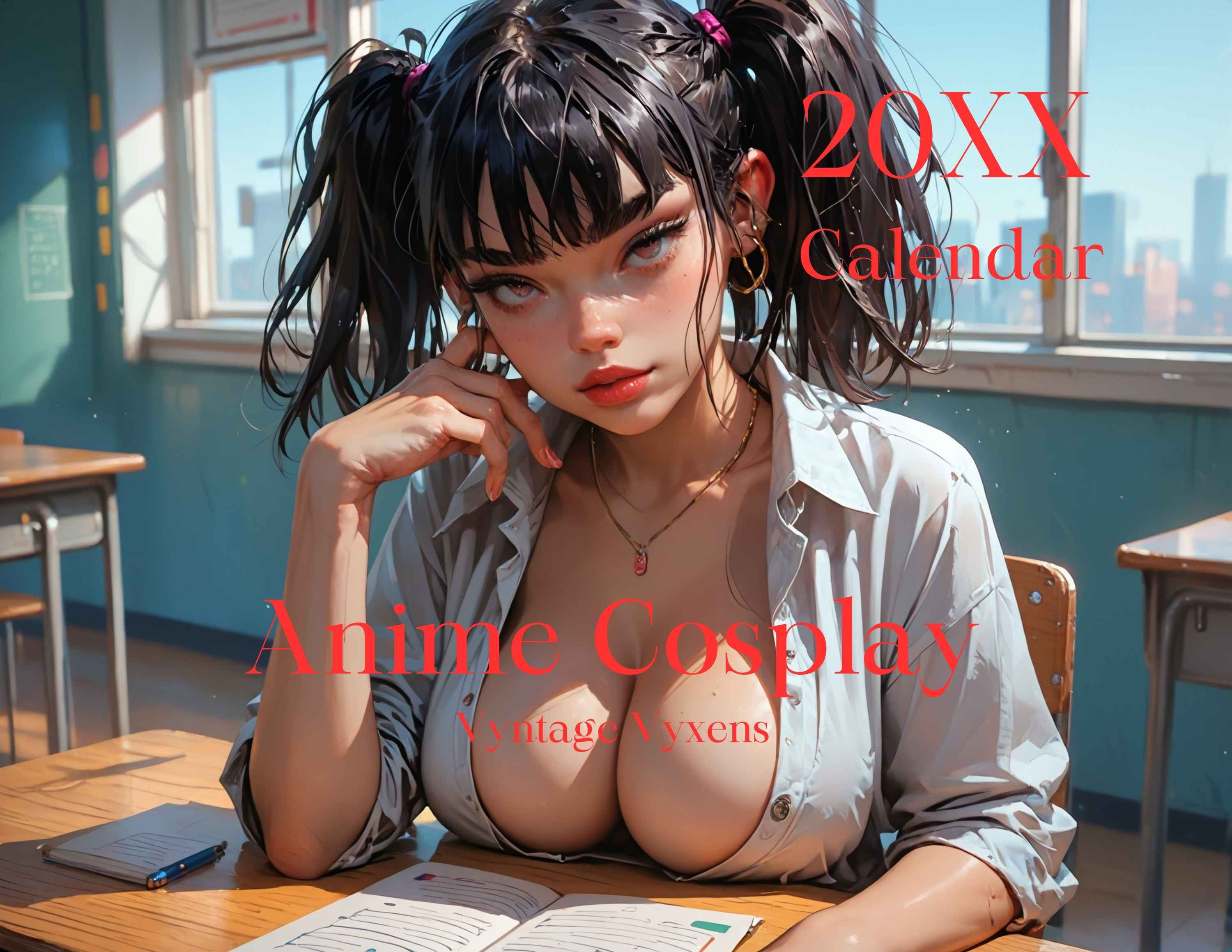 Anime Cosplay -Schoolgirls Sexy Wall Calendar