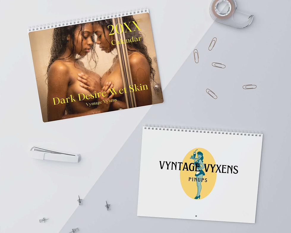 Thumbnail: Dark Desires Wet Skin Sexy Wall Calendar