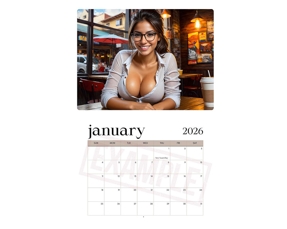 Thumbnail: Coffee Shop Cuties Sexy Wall Calendar