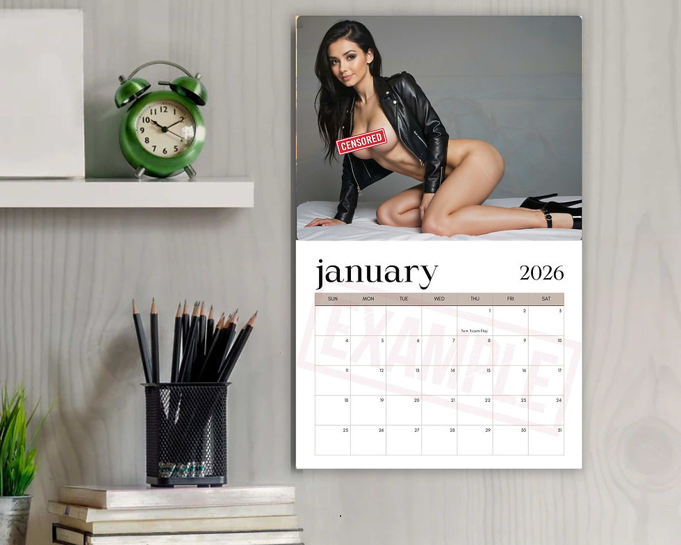 Thumbnail: Bare In Black Sexy Wall Calendar