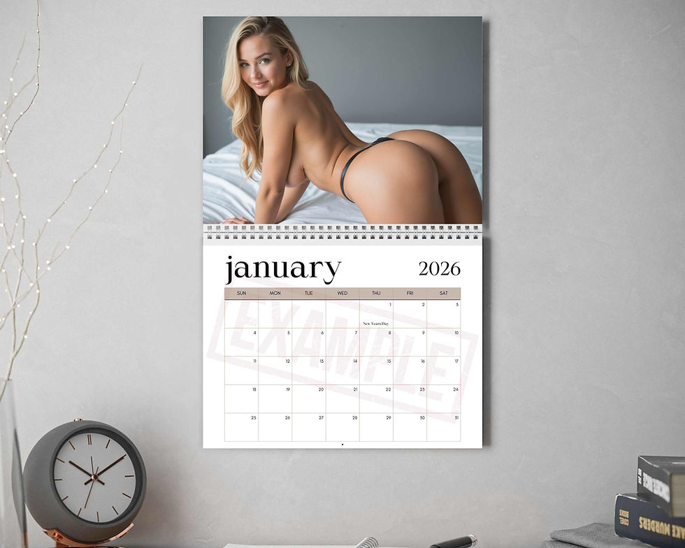 Thumbnail: Black Leather Angels Sexy Wall Calendar