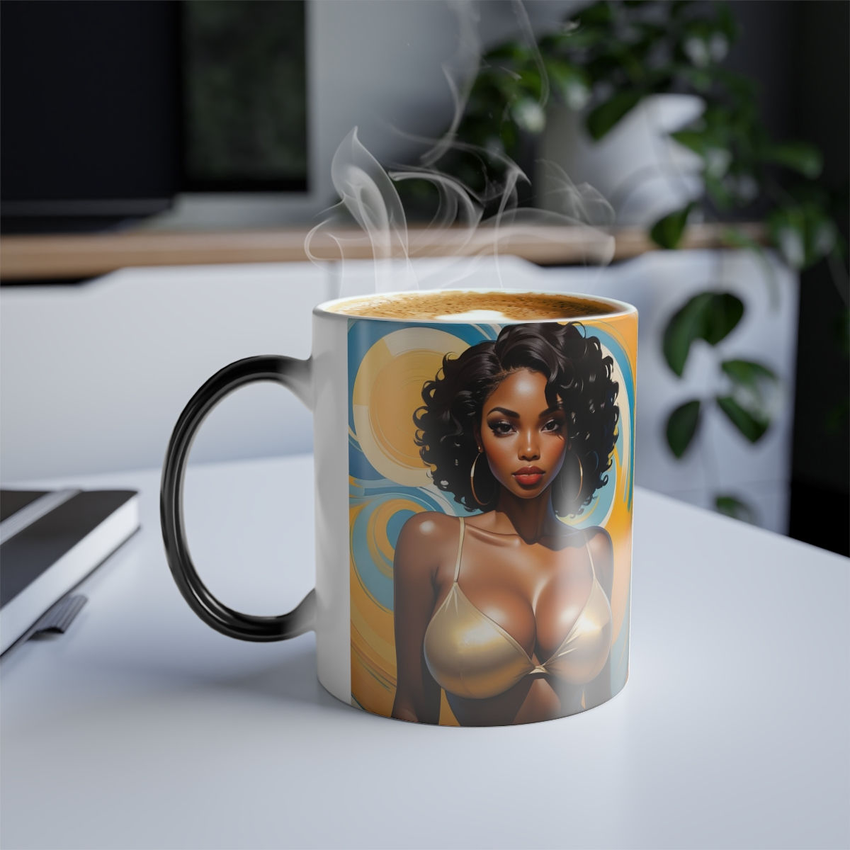 Color Morphing Mug Swirl Background, 11oz,