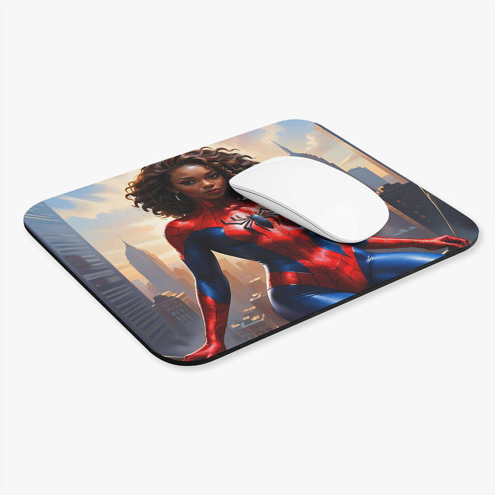 Thumbnail: Sexy Black Spidergirl Girl Mouse Pad — Sexy Comic Art Desk Mat