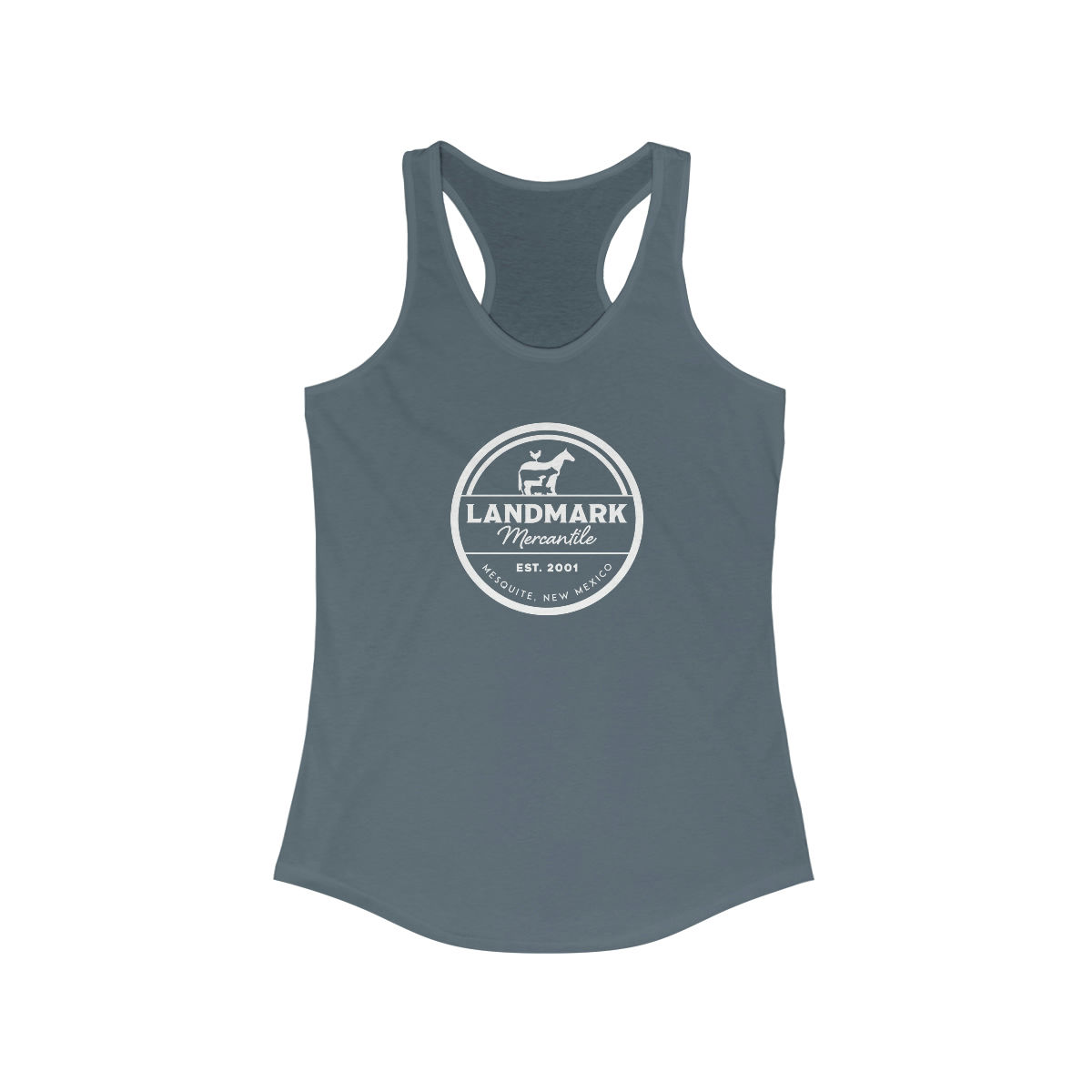 Women's Landmark White logo Racerback Tank