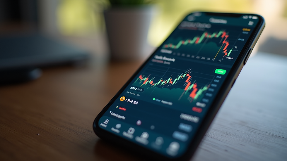 Close-up view of a smartphone displaying a crypto trading app