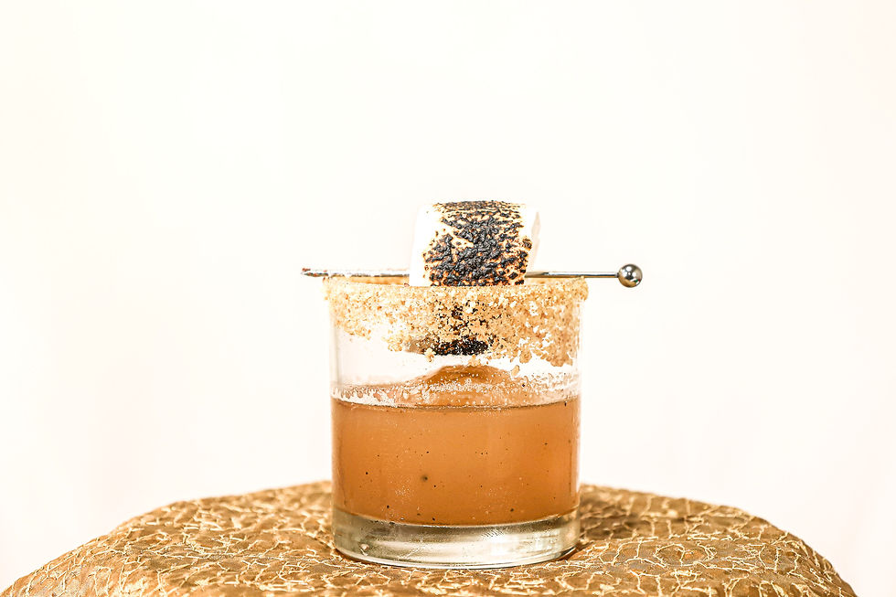 S'mores Old Fashioned | Evan Williams Bourbon, Toasted Marshmallow Syrup, Cocoa Bitters, Graham Cracker Rim, Toasted Marshmallow