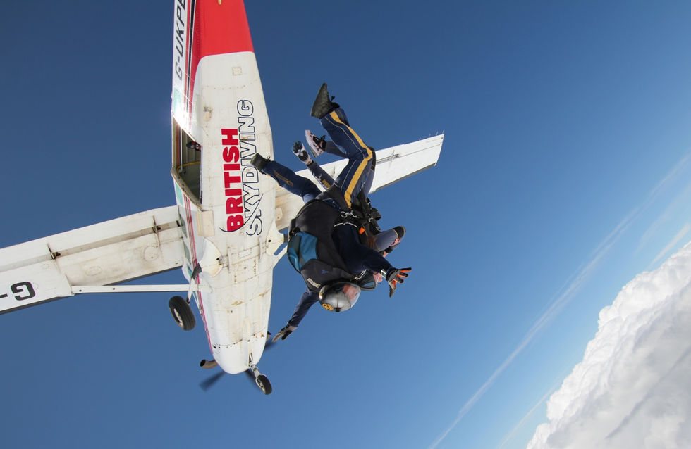 Skydiving with british skydiving plane