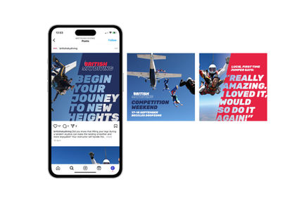 Skydiving social posts