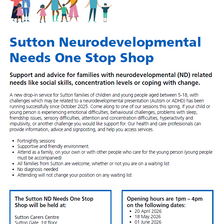 New dates for Sutton ND Hub
