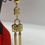 Thumbnail: Vintage Givenchy Gold-Tone Pierced Tassel Drops Earrings