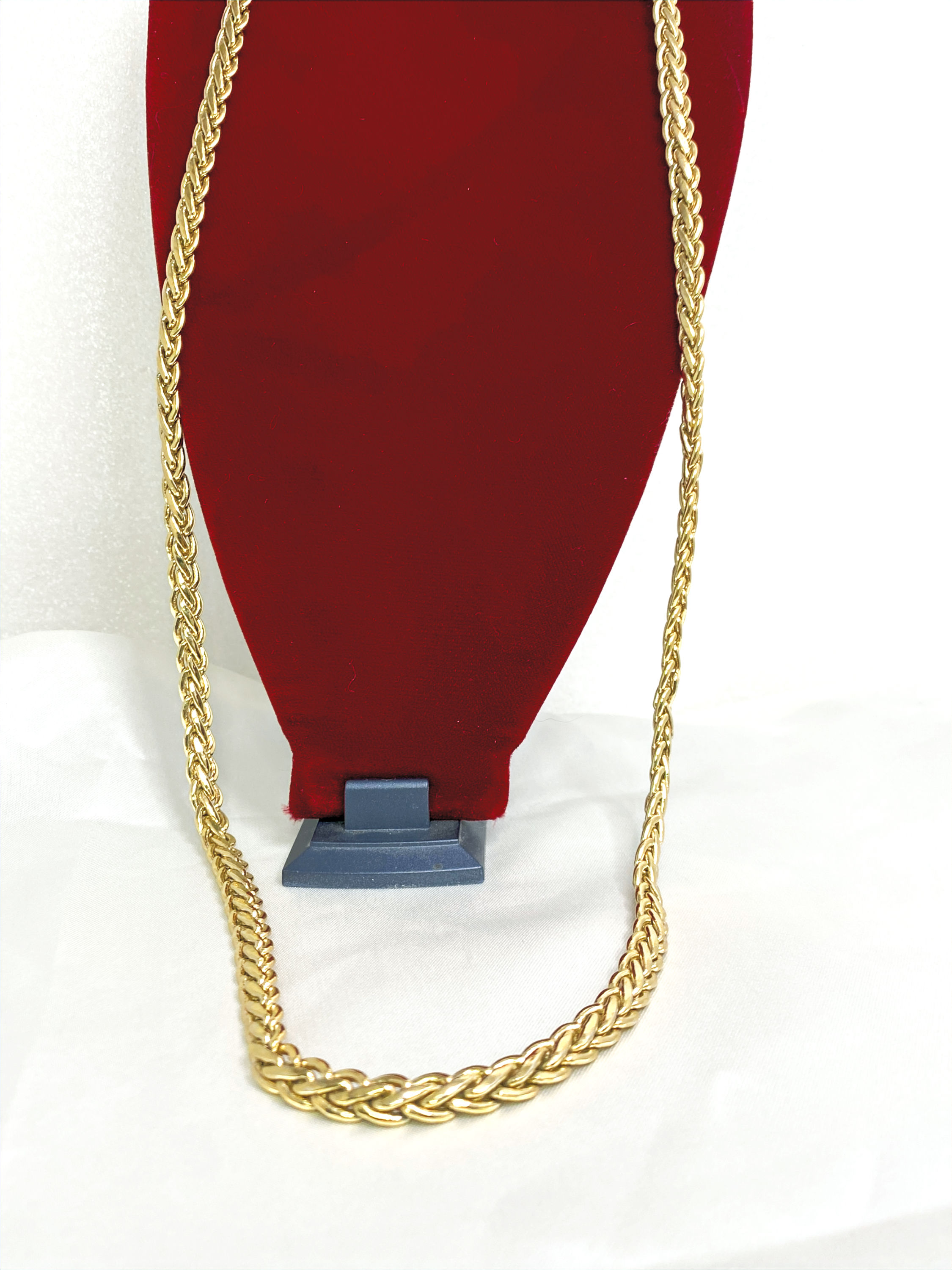 Vintage Gold Tone Byzantine Chain Necklace – 30” Heavy Statement Chain