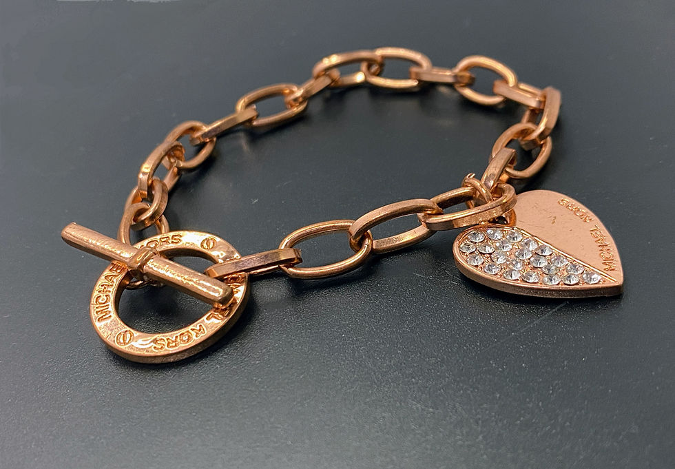Thumbnail: Michael Kors Rose Gold Tone Chain Bracelet – 8” Designer Toggle Bracelet