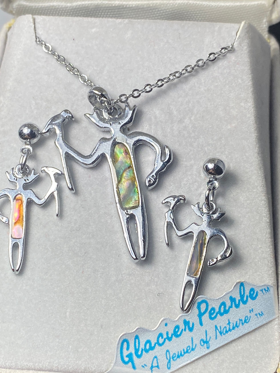 Thumbnail: Silver Glacier Pearle Shaman Pendant and Matching Earrings