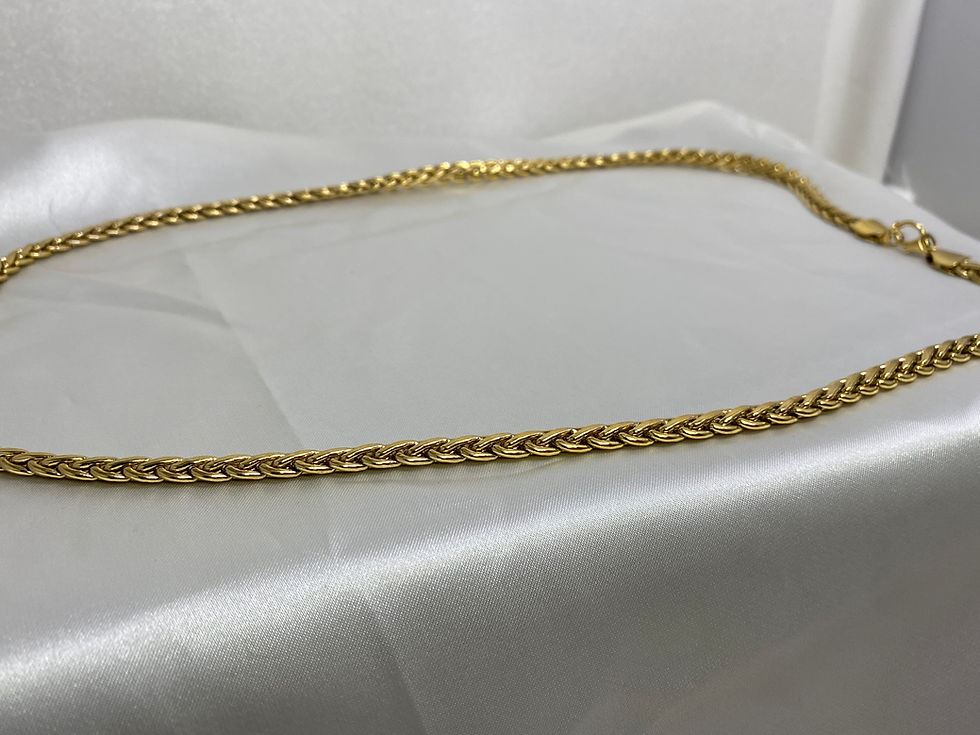 Thumbnail: Vintage Gold Tone Byzantine Chain Necklace – 30” Heavy Statement Chain
