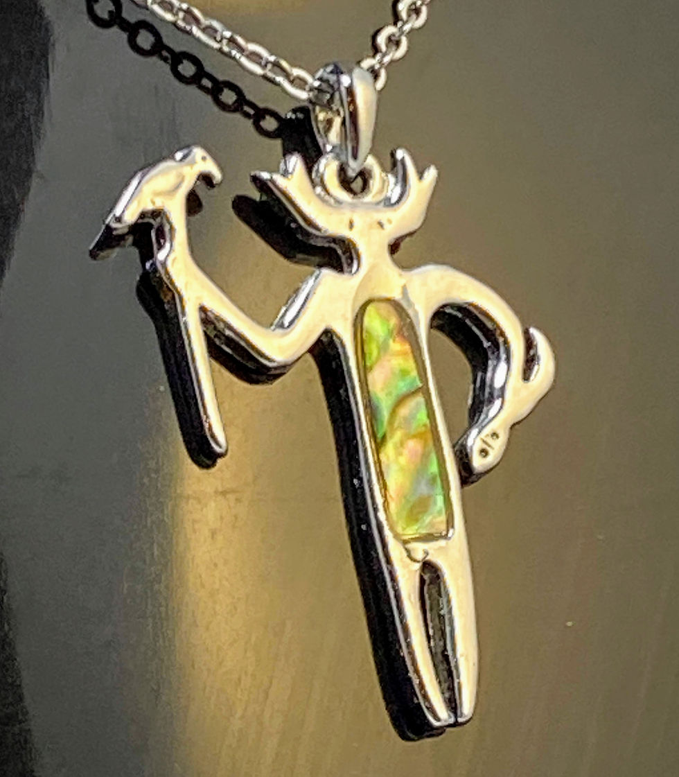 Thumbnail: Silver Glacier Pearle Shaman Pendant and Matching Earrings