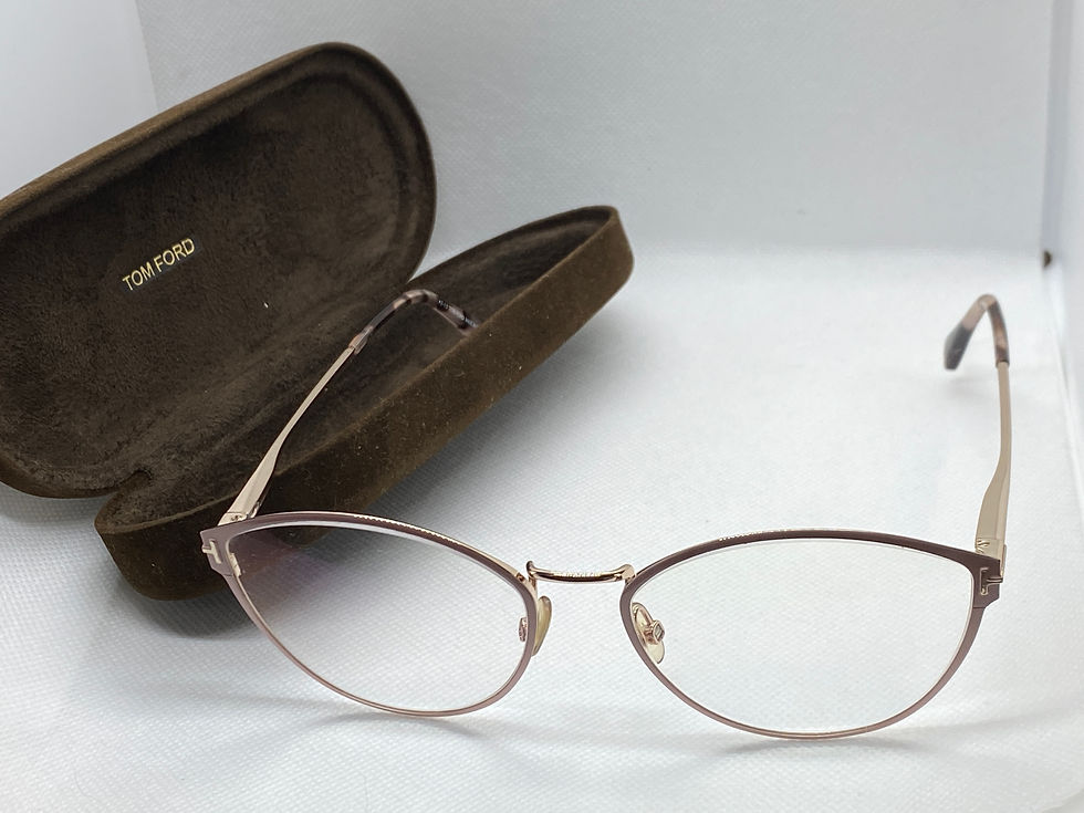 Thumbnail: ✨ TOM FORD TF5733-B Cat-Eye Optical Frames — Rare Blush Enamel + Gold Metal