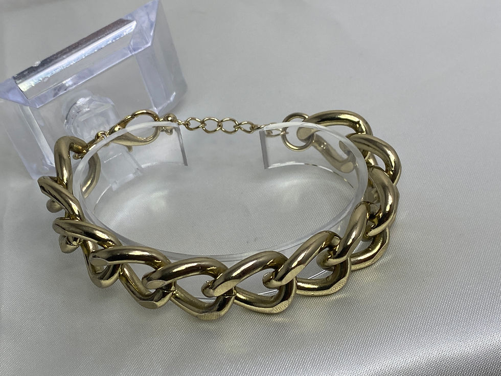 Thumbnail: Heavy Gold Tone Chunky Chain Bracelet – Bold Statement Link Bracelet