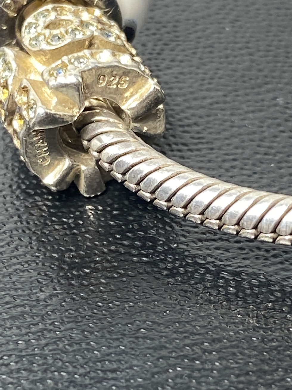 Thumbnail: Pandora 925 Signed Heart 'forever More' Charm Bracelet