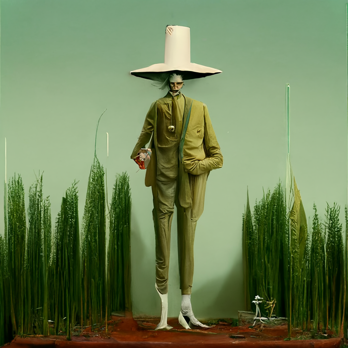 DonPawns_tall_thin_man_made_of_grass_walking_through_porcelain__0590c737-69c2-4113-bd82-27